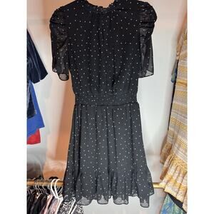 MSK PETITES‎ Womens Black Lined Pullover Pouf Sleeve Short Dress Petites PM